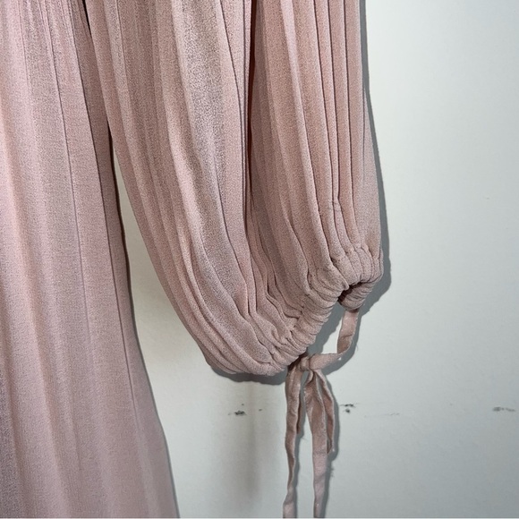 ARITZIA Wilfred Raisen Camille Blush Pink Pleated Chiffon Blouson Sleeves XS - Picture 8 of 11
